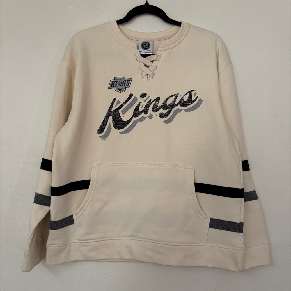 NWT NHL Women’s Los Angeles Kings Cream Sweatshirt, Size L- *FLAWED*